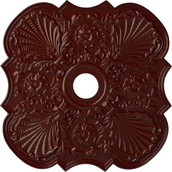 Ekena Millwork Flower Ceiling Medallion (Fits Canopies up to 6 1/4"), 29"OD x 3 5/8"ID x 1 3/8"P, Brushed Mahogany CM29FWBMF - main